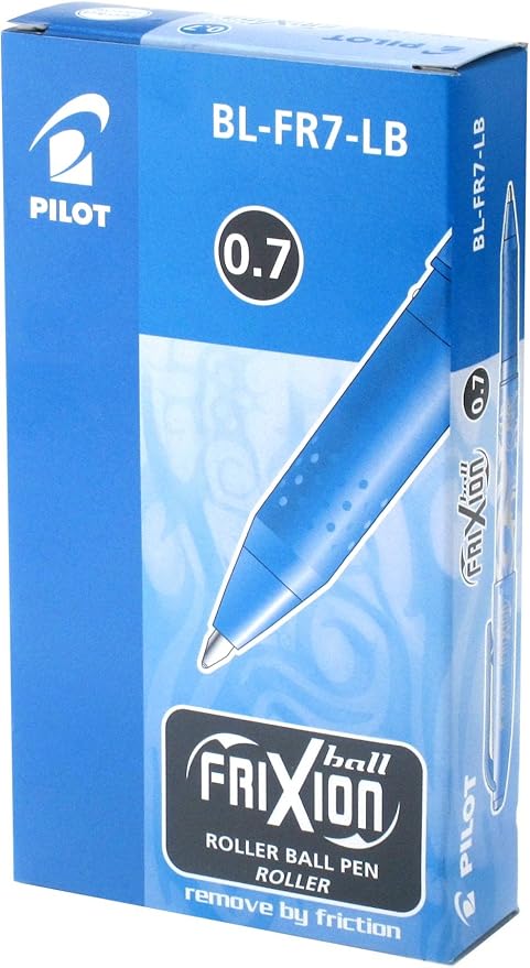 PILOT Frixion Erasable Rollerball 0.7 mm Tip (Box of 12) - Light Blue