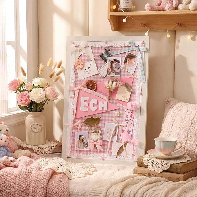 Marspark Pink Vision Board Kit, Cute Push Pins DIY for Wall Corkboards, Vision Boards, Office & Craft Projects (Not Including Board)