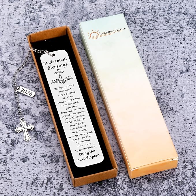 Christian Retirement Gift for Woman Men - Retirement Blessings Bookmarks Happy Retirement Gifts for Women Employee Boss Friends Retired 2026 Teacher Nurse Going Away Leaving Farewell Gift for Coworker