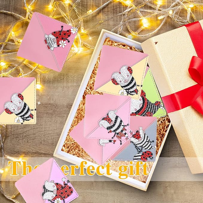 6 Pcs Diamond Painting Bookmark, DIY Corner Book Makers for Adults Book Lovers, Diamond Dot Art Beginners, Small Diamond Art Kits, Paint by Art Crafts Gift for Women Girls (Dwarf)