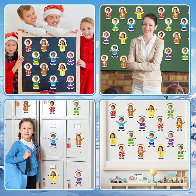 60Pcs Winter Paper Cutouts Bulletin Board Decorations Colorful Inuit Clothing Paper DIY Photo Picture Crafts Winter Christmas Classroom Supplies for Kids Party School Home Birthday Wall Decor