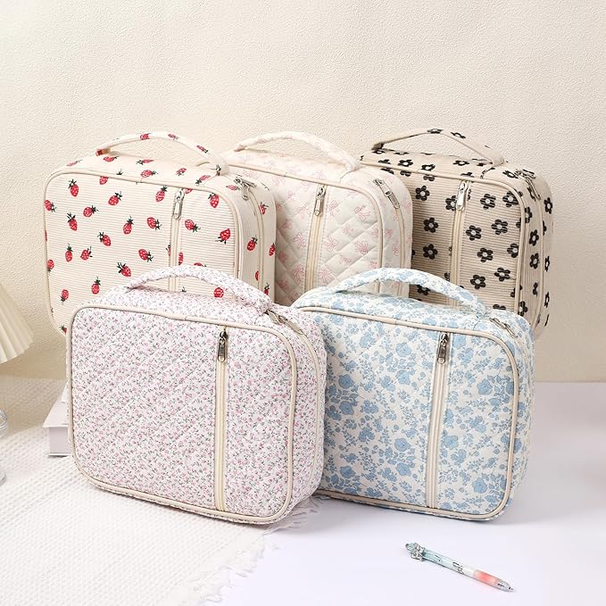 Large Bible Cover Case for Women,Bible Bag,Floral Bible Storage Bags with Zipper Pocket and Handle