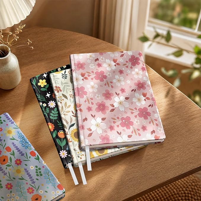 6 Pack Stretchable Book Covers, Jumbo Book Covers for Paperbacks Hardcover Books up to 9 x 11 Inches, Reusable Washable Protective Fabric Books Sleeves, Floral
