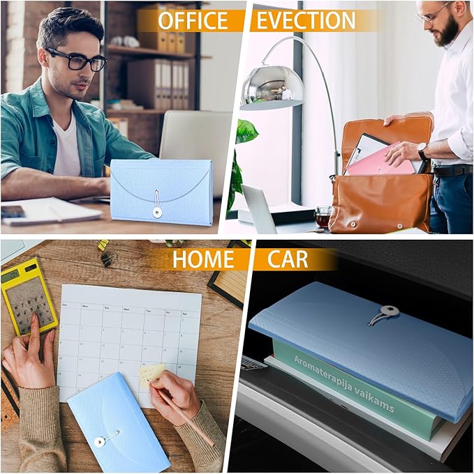 Nicecho Receipt Coupon Organizer, 13 Pockets Small Accordion File Organizer with Labels for Receipt Cards, Bill Business, Coupons Storage, 10.2X 5.1 Inches