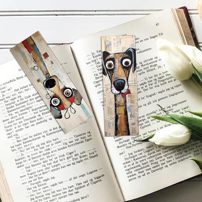 60 Pcs Funny Dog Bookmarks Bulk, Cute Puppy Theme Paper Book Marks for Reading Kids, Colorful Cartoon Dog Page Markers for Women Men Kids, Book Lover Gifts and Classroom Supplies