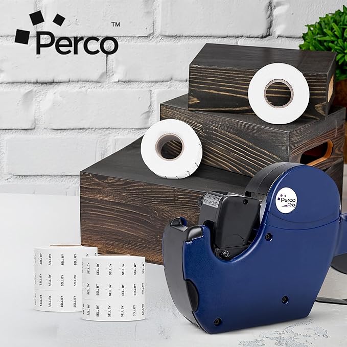 Perco Sell BY 1 Line Labels - 10 Sleeves, 80,000 "Sell BY Labels for Perco Lite, X, Plus and Pro 1 Line Date Guns