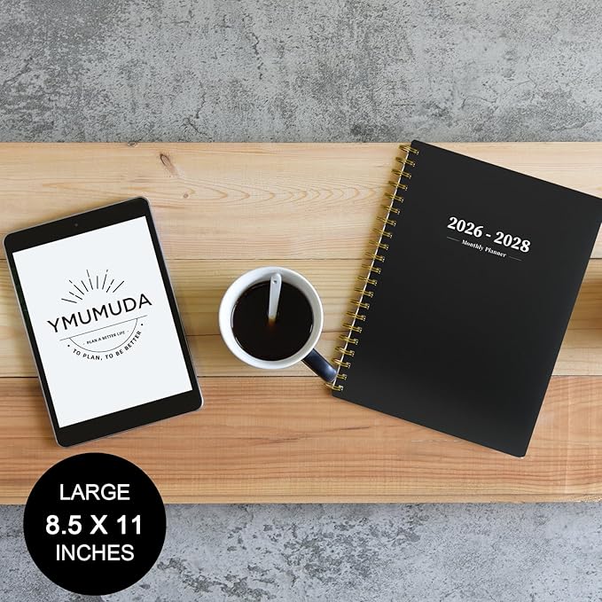 2026-2028 Monthly Planner - 2 Year Monthly Planner Calendar 2026-2028, Jul 2026 - Jun 2028, 8.5" x 11", 24 Months, Spiral-Bound, Tabs, Holidays, Notes, Ideal for School Office Home Planning