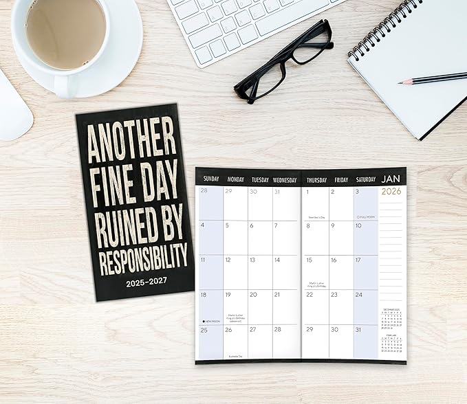 Words to Live by 2026 Pocket Planner, 2-Year-Plus Monthly Calendar Planner (24-Month): January 2026 – December 2027, Purse Size 6.5" x 3.5", Primitives by Kathy