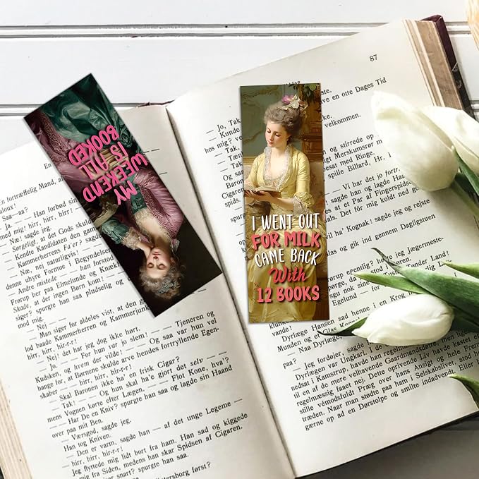 100 Pcs Funny Vintage Art Bookmarks Bulk, Fun Paper Book Marks for Women, Pretty Girl Reading Accessories, Book Lover Gifts Bookworm Supplies Birthday Christmas Stuffers
