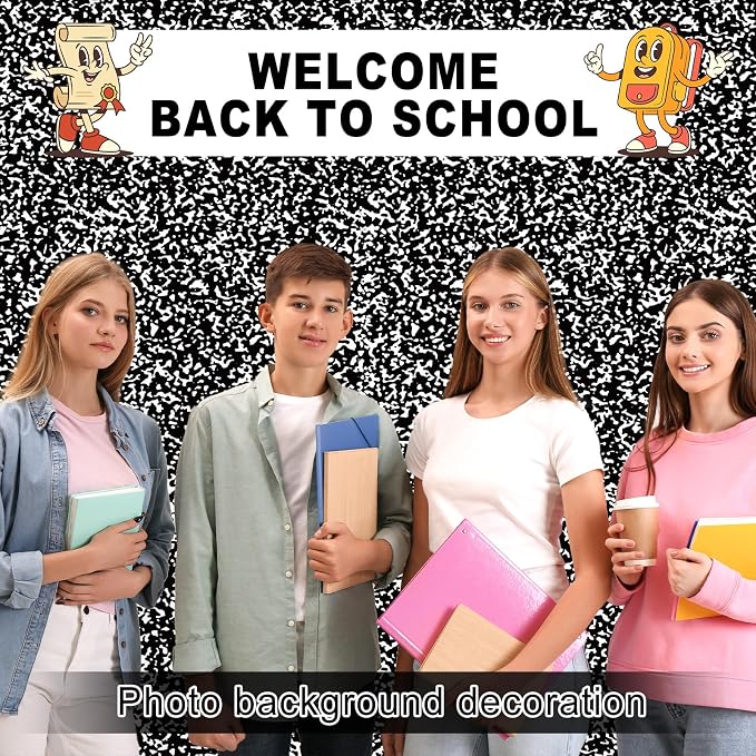 Black Composition Bulletin Board Roll Reusable Waterproof Erasable Composition Notebook Non-Woven Fabric Bulletin Board Roll Black and White Background Poster for Classroom Decor Wrap Craft 15.7"x20ft