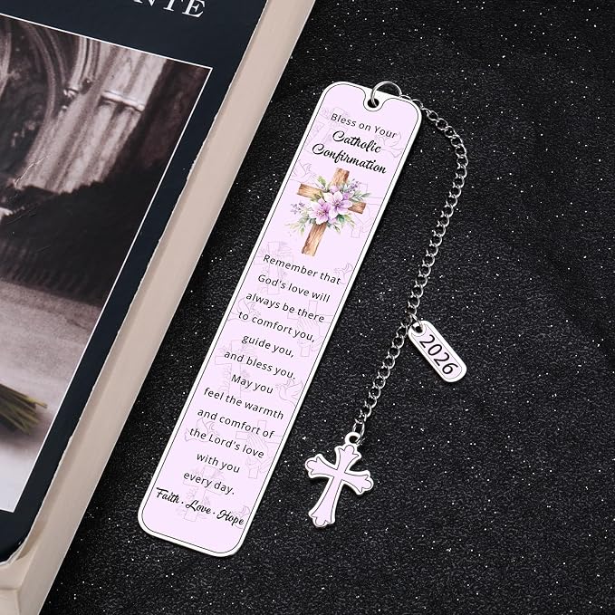2026 Catholic Confirmation Gifts for Teenage Girl Bookmark - Girls Christian Confirmation Gifts for Teen Girls Religious School Supplies Party Favors for Guests Catholic Easter Basket Stuffers