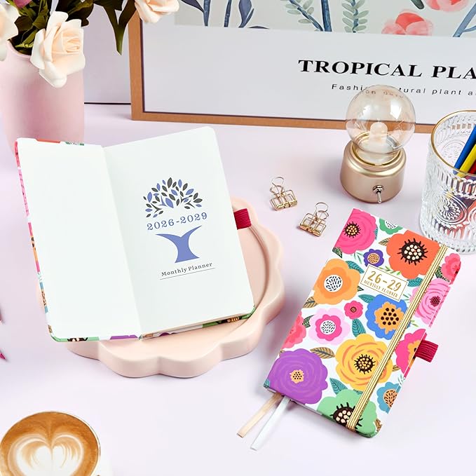 2026-2029 Pocket Planner/Calendar - 3 Year Monthly Planner 2026-2029, July 2026 - June 2029(36 Months), 6.3" x 3.8", Monthly Pocket Calendar with Elastic Closure, Pen Hold, 60 Notes, Perfect for Purse