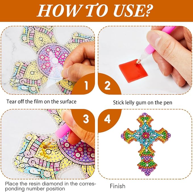 Anserdrm 10 Pcs Diamond Art Bookmarks Kit - DIY Paint with Diamonds Bookmarks with Pendant, Arts and Crafts Kits for Adults, Perfect Craft Gifts