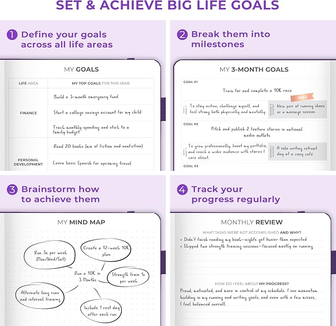 Clever Fox Dated Planner Premium 2026 – Weekly Agenda for Planning & Time Management –Notebook with Habit Tracker & To-do List (Purple)