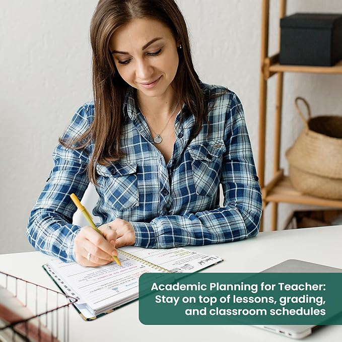 Planner 2026–2027, Academic Year Monthly & Weekly Calendar Book, Jul 2026–Jun 2027, Hardcover Organizer with Tabs, Student & Teacher Planner, 6.3" x 8.5", Emerald Drift