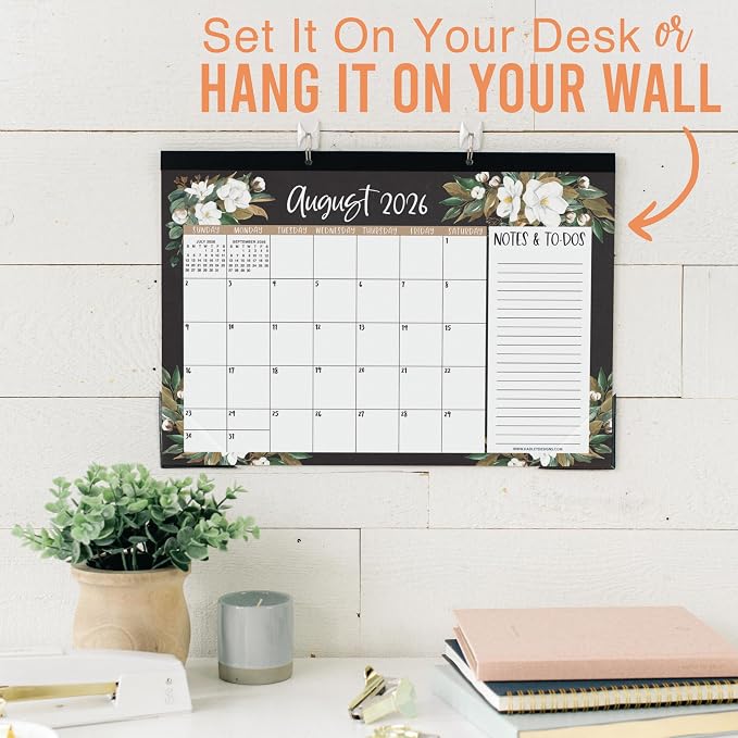 Hadley Designs Large Teacher Desk Calendar 2026-2027 - Desktop Calendar 2026, 18-Month Desk Calendars for Home, Office & Classroom, Cute Classroom Must Haves, Teacher Appreciation Gifts
