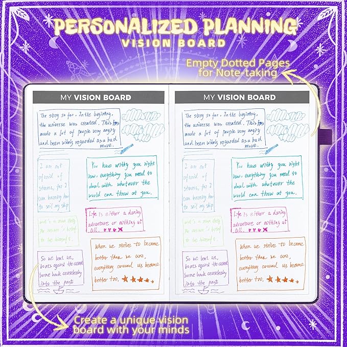 Undated Academic Planner Hardcover (5.5x8.5") - Flexible Weekly & Monthly Organizer with Stickers, Productivity Journal for Students & Professionals(Purple)