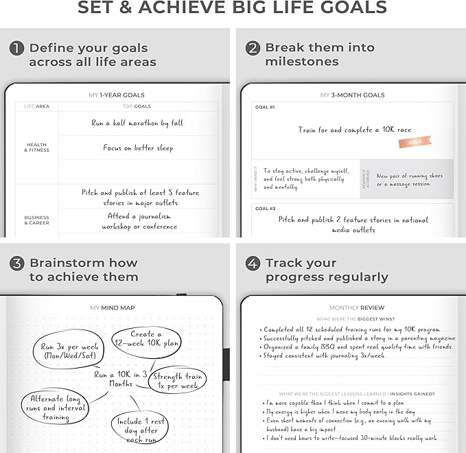 Clever Fox Planner Schedule – Undated Weekly & Monthly Life Planner with Time Slots, Appointment Book & Daily Organizer, A5 (Black)