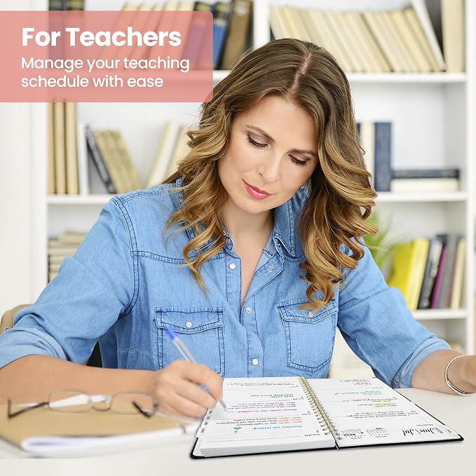 Planner 2026–2027, Academic Planner Weekly and Monthly Calendar Jul 2026 – Jun 2027 Hardcover Planner with Tabs and Pocket, Spiral Bound Agenda Book for Student & Teacher, 6.3" x 8.5", Blush Bouquet