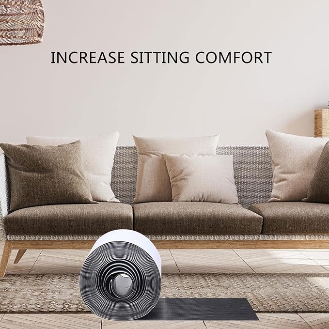 2Rolls 4.4Inchx20ft Sofa Cushion Tape Cushions Slip Tape Grip for Reduce Couch Cushions Sliding Adhesive Strips