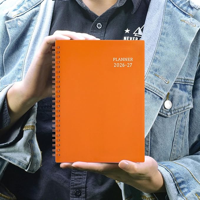 Planner 2026-2027 - Weekly & Monthly Planner, Jul 2026-Jun 2027, Academic Planner 26-27, 6.4"×8.5", Tabs, Thick Paper, Twin-Wire Binding, Back Pocket, Inspirational Quotes for Office Home School