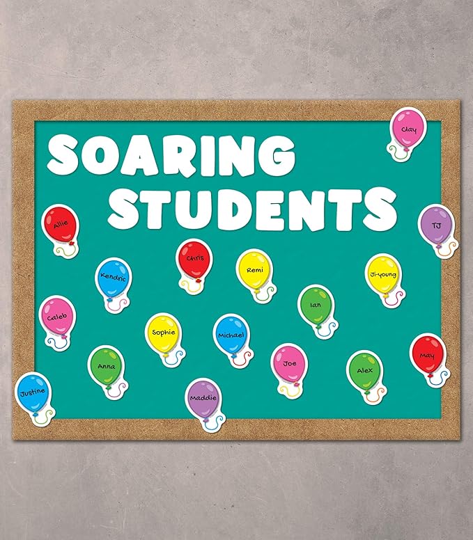 Carson Dellosa 36-Piece Balloon Cutouts, Colorful Cardstock Happy Birthday Bulletin Board Decorations for Party, Name Tags, Labels, and Classroom Decor
