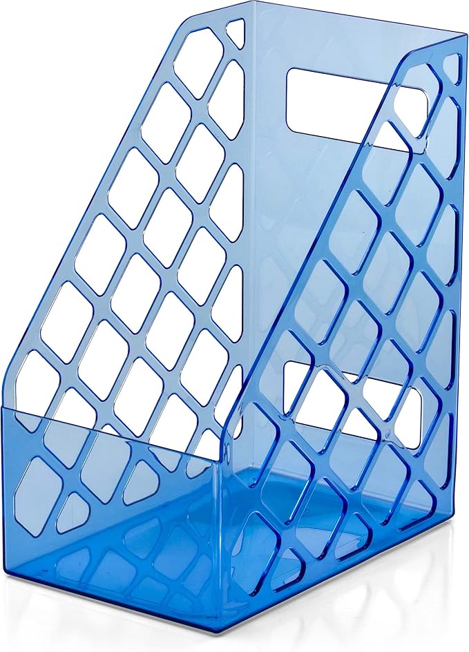 Officemate Glacier Large Magazine File, Transparent Blue (23219)