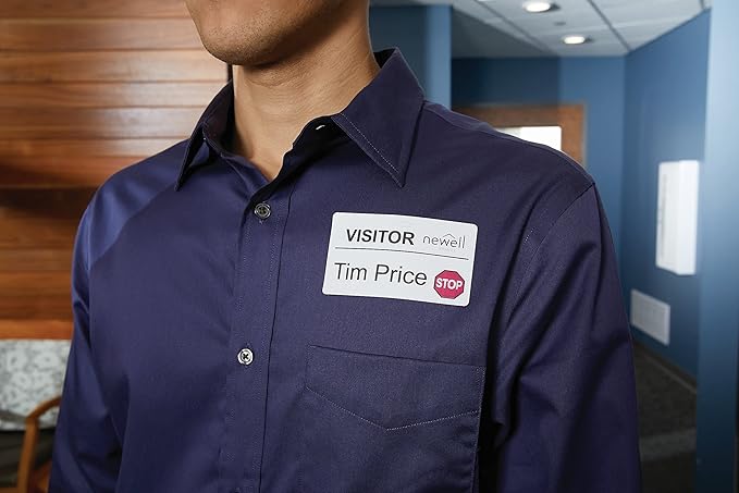 DYMO 30911 Visitor Management Time-Expiring Name Badges, Adhesive, 2-1/4 x 4, 250/Box