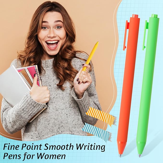 Crtiin 30 Pcs Gel Pens Bulk, 0.5mm Fine Point Black Ink Pens, Retractable Smooth Writing Quick Dry, Colored Aesthetic for School Office Journaling Teacher Appreciation Mother Day (Macaron)