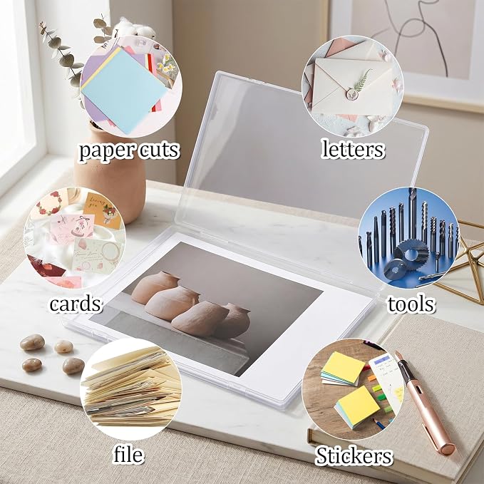 Magazine Protectors for Collectors, 12 x 9 x 0.7 Inch Transparent Magazine Display Case File Paper Storage Box for Magazines Scrapbook Document Organizer Office School Supplies