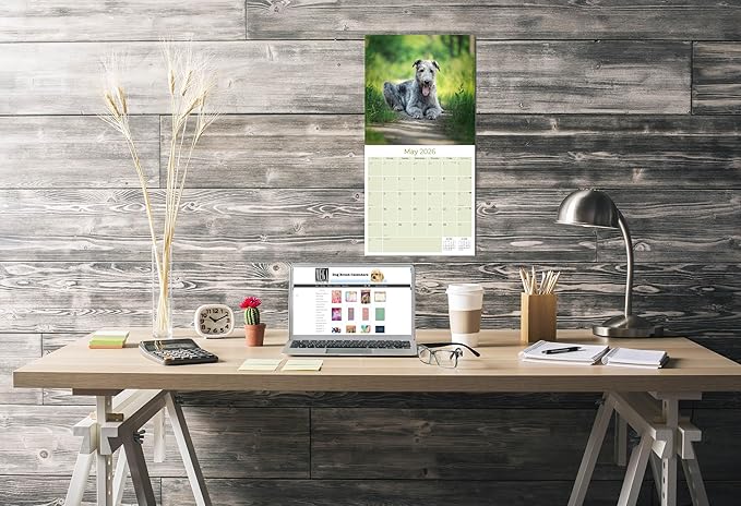 Irish Wolfhound Calendar 2026 by MegaCalendars – Monthly Dog Breed Wall Calendar, Made in USA