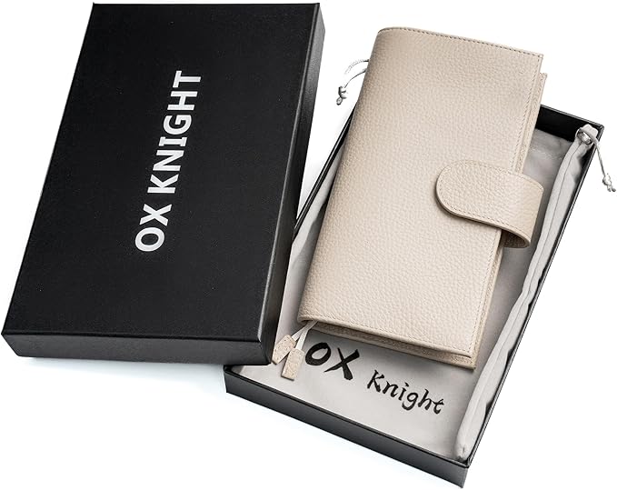 Genuine Leather Cover for Hobonichi Weeks/Weeks Mega with Pen Loop, Card Slots, Back Pocket, and Bookmarks (Cream)