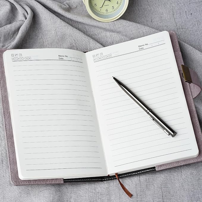 WEMATE Diary with Lock, A5 PU Leather Journal with Lock 240 Pages, Vintage Locks Journal Password Notebook with Pen, Locks Diary Planner Organizer for Men and Women, 8.6x5.8in Pink