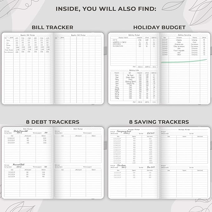 GoGirl Budget Planner – Monthly Financial Planner Organizer Budget Book. Expense Tracker Notebook Journal to Control Money, Compact (Gray)