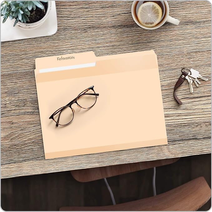 Pendaflex Reinforced File Folders, Extra Durable, Poly Reinforced Edges, Manila, Letter Size, 1/2 Cut Tabs, 24 Per Pack (86221)