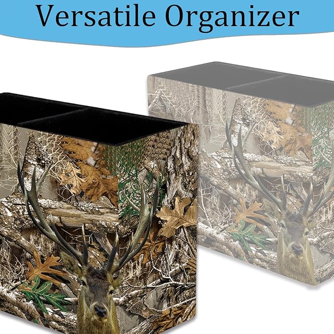 Pen Holder, Pencil Case, Makeup Brush Storage Box, Tableware Storage Box, Suitable for Office Or Home Item Organizing Stand - Camouflage Giraffe