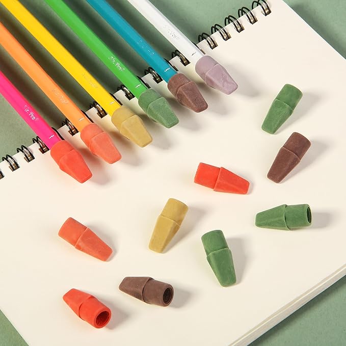 Mr. Pen- Pencil Erasers Toppers, 120 Pack, Colorful, Latex Free, No Smudge, Mr Pen Erasers for Pencils