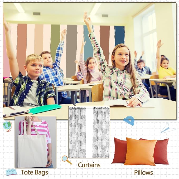 Mindsoft Bulletin Board Paper 48'' x 107'' Class Boards for Classroom Bulletin Boards Everyone is Welcome Classroom Board Decor Pillows Curtains Crafts(1 Pc,Stripe)