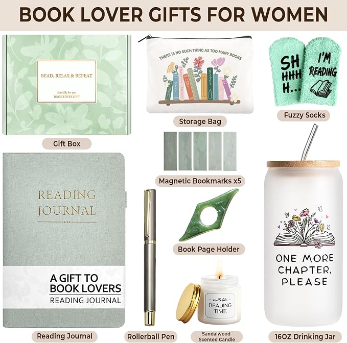 Book Lover Gifts for Women - Book Gifts for Book Lovers Bookish Gift Items - Reading Accessories Books Club Gift Readers Present for Bookworm Mom - Mothers Day Gifts