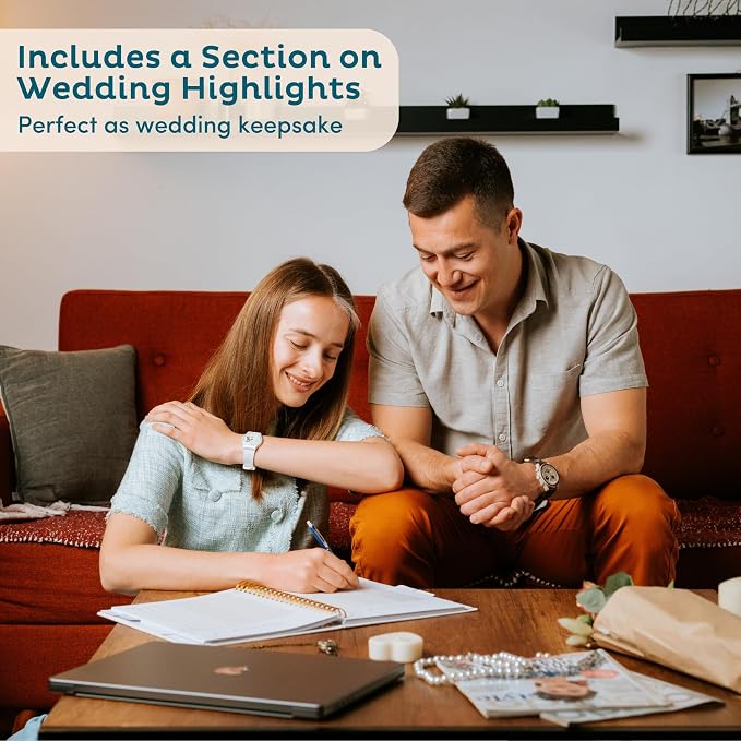 Timeless Premium Linen Wedding Planner Book and Organizer – Wedding Planning Book, Comprehensive Keepsake & Countdown Binder, Perfect Engagement Gift for Women, Customizable Front Photo Window Sage)