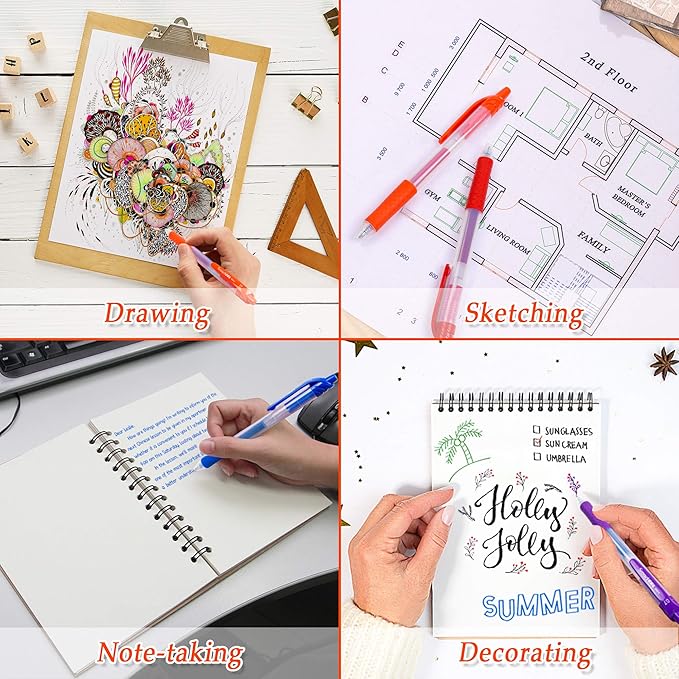 20 Colors Medium Point Colored Pens Retractable Gel Ink Pens with Comfort Grip,Smooth Writing for Journal Notebook Planner in Office Home (20 Colors) (20 Colors) (20 Colors)