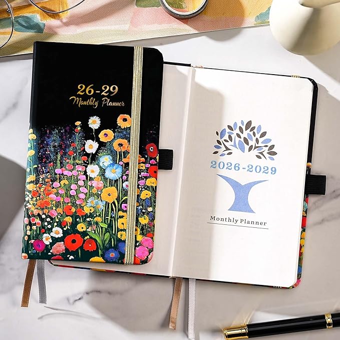 Pocket Calendar 2026-2029 - 3-Year Monthly Pocket Calendar from July 2026-June 2029, 6.4" x 3.8", 2026-2028 Pockets Calendars for Purse, Monthly Planner with Bookmark