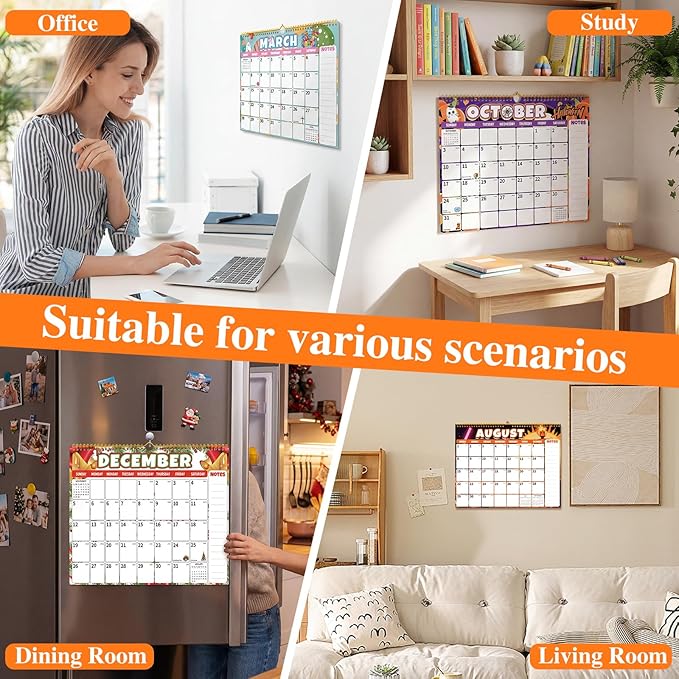 Wall Calendar 2026-2027 (July 2026 - December 2027) - 18 Month Large Hanging Calendar 14.57 x 11.42 Inches, Monthly Planner with Ruled Blocks, Thick Paper, Holidays, To-Do List & Notes for Home, Office, Classroom