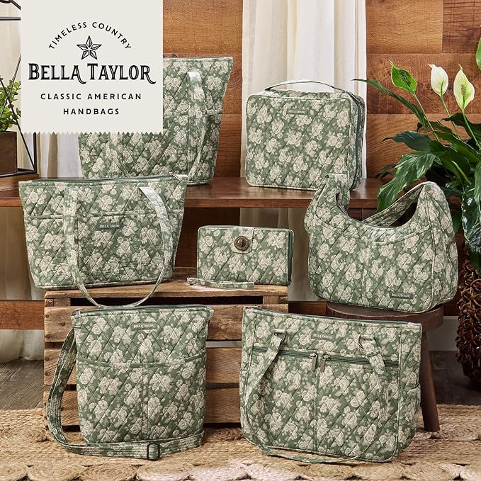 Bella Taylor Quilted Bible Cover for Women - Large Study Bible Case - Heirloom Rose