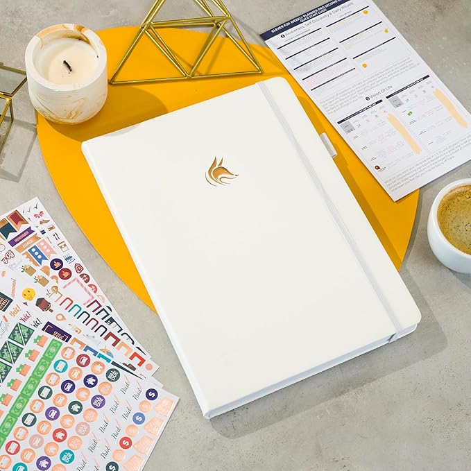 Clever Fox Planner PRO 2nd Edition – Undated Weekly Agenda Planner for Setting Goals, Tasks & Time Management – Life Organizer with To-do Lists & Habit Trackers – Large Format, 8.5x11″ (White)
