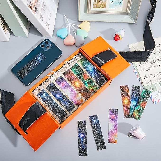 Gersoniel 72 Pcs Anxiety Sensory Stickers Calm Stickers Adhesive Textured Mental Health Strips Mindfulness Fidget Decals Stress Anxiety Relief Items for Desk Therapy Office Counselor(Galaxy)