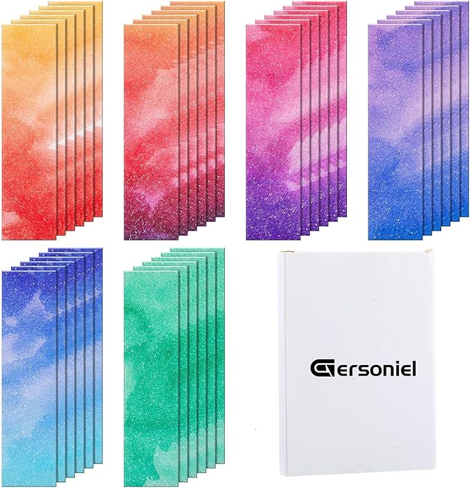 Gersoniel 36 Pcs Anxiety Sensory Stickers Strips Adhesive Textured Mental Health Calm Stickers Mindfulness Fidget Decals Stress Anxiety Relief Items for Therapy Office Desk(Watercolor Style)