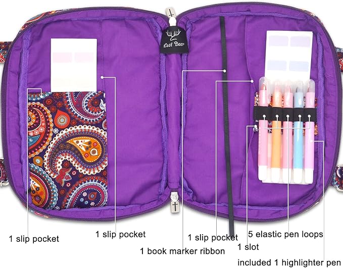 Bible Cover for Women with Adjustable Straps, Extra Large Study Bible Carrying Case Bag with Zip Pocket, 11.3x8.3x2.7 Inches