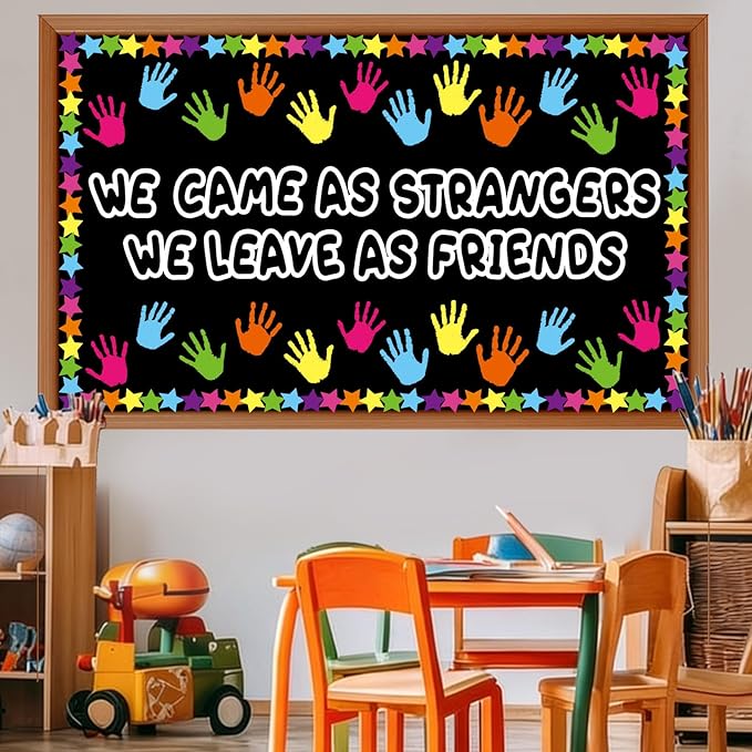 Graduation Bulletin Board Set Colorful Handprint Themed Classroom Decoration Congratulations Graduate Bulletin Board Affirmation Station Craft Cutouts for Class of 2026 Chalkboard Wall Decor