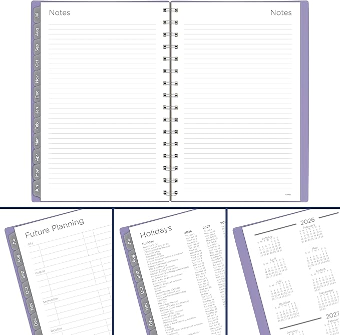 Mead Planner 2026-2027 Weekly & Monthly Academic 15-Month April-June, 5.5" x 8.5", Lilac (CAW42019)